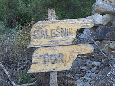 Clear signs mark the start of the path