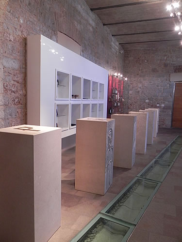 The tasting room is a showcase for Brac stone