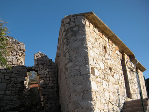Stone houses being renovated