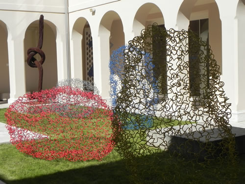 Sculptures in the courtyard