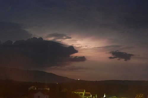 Lightning to the west