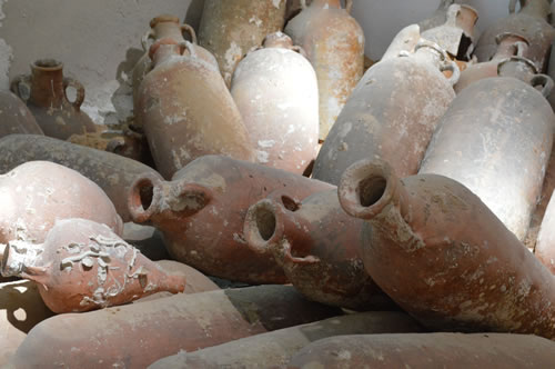 Amphorae from an ancient roman shipwreck