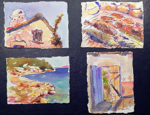 My mini-paintings ready to swap