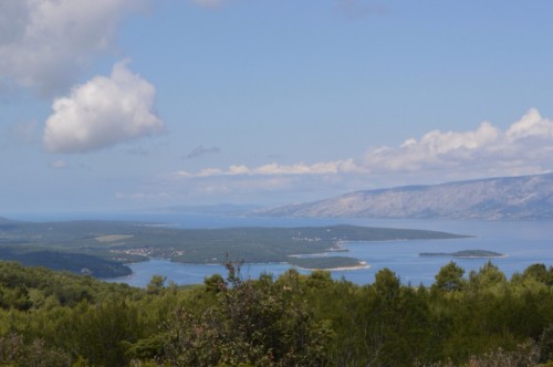 The view back to Vrboska and Mudri Dolac, Brač across the channel