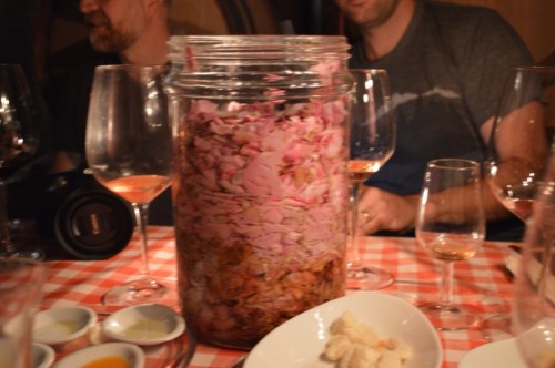 Rose liqueur in progress