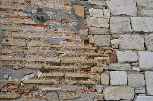 Roman bricks and stone walls