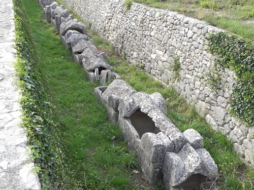 Line of sarcophagi