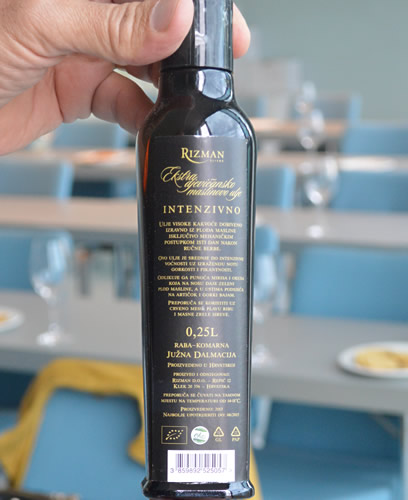 Rizman olive oil label