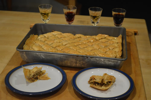 Test slices and prošek at the ready