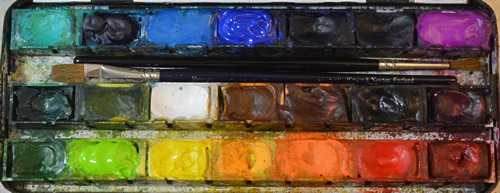 Travelling watercolour box