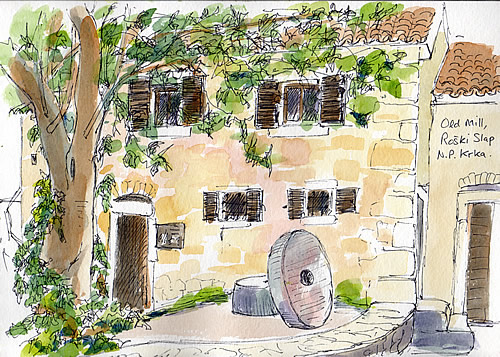 Old mill, Rošski slap