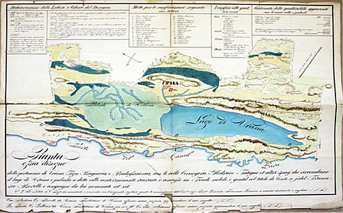 Vrana map from the 18th century