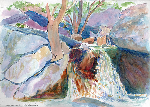 My sketch of the waterfall