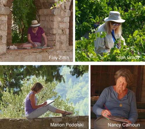 Artists at work - photos by Dave Zittin