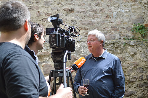 Frank being interviewed on local TV