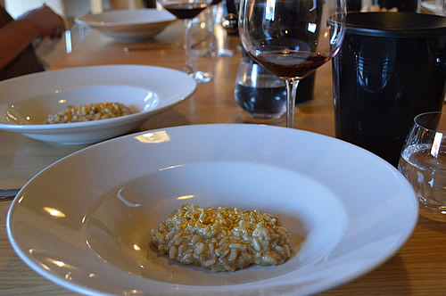 More Shiraz with golden risotto