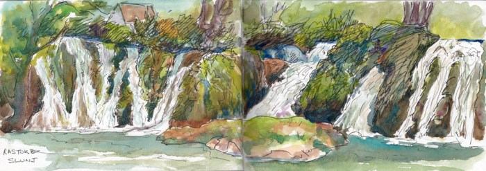 My sketch of the waterfalls