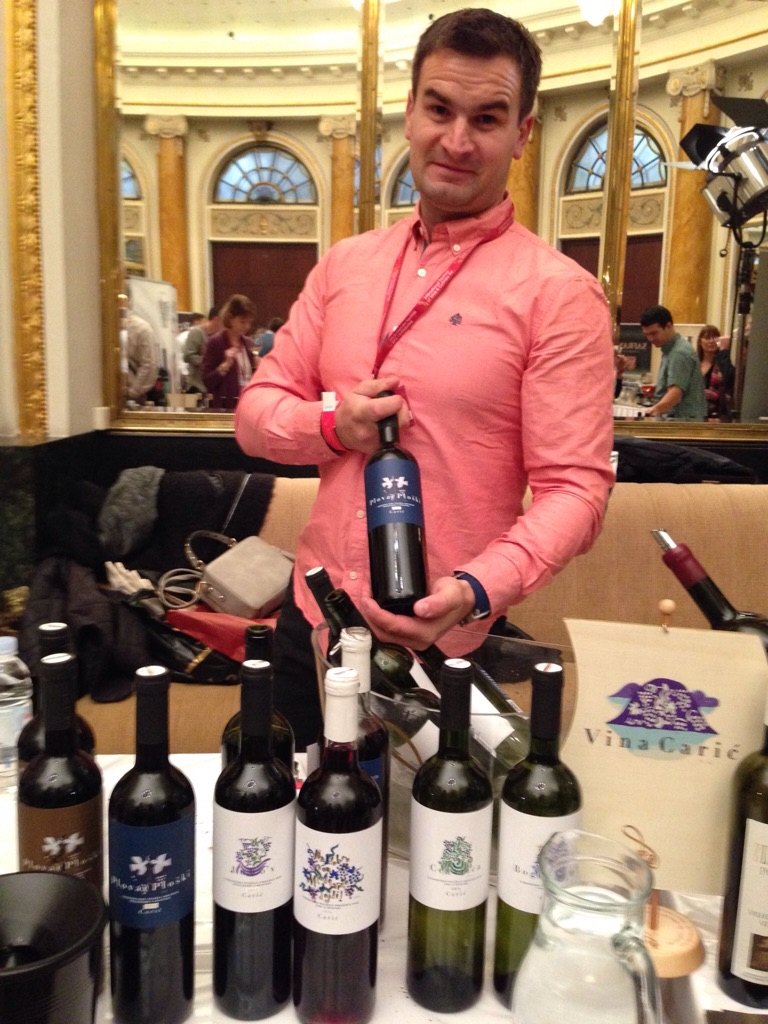 Winemaker Ljubo Makjanić showing Carić wines