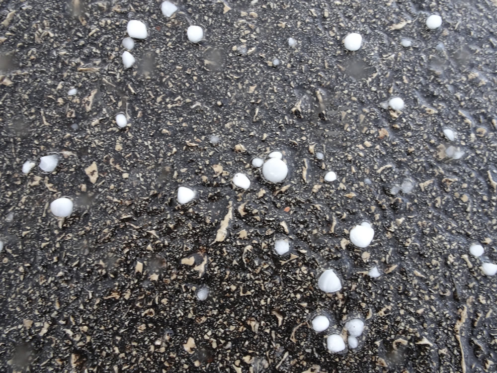 Hail on the road