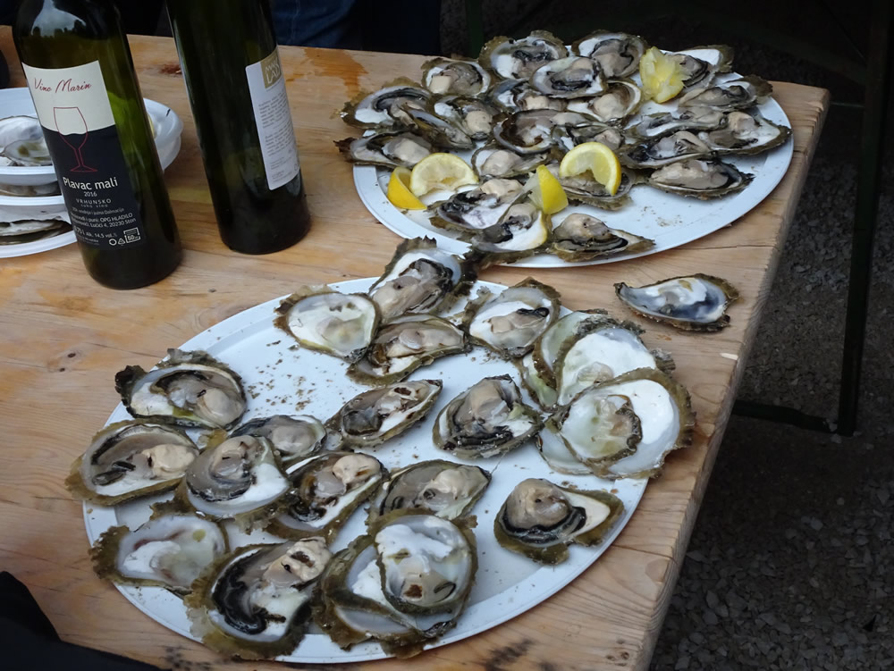 Plates of oysters