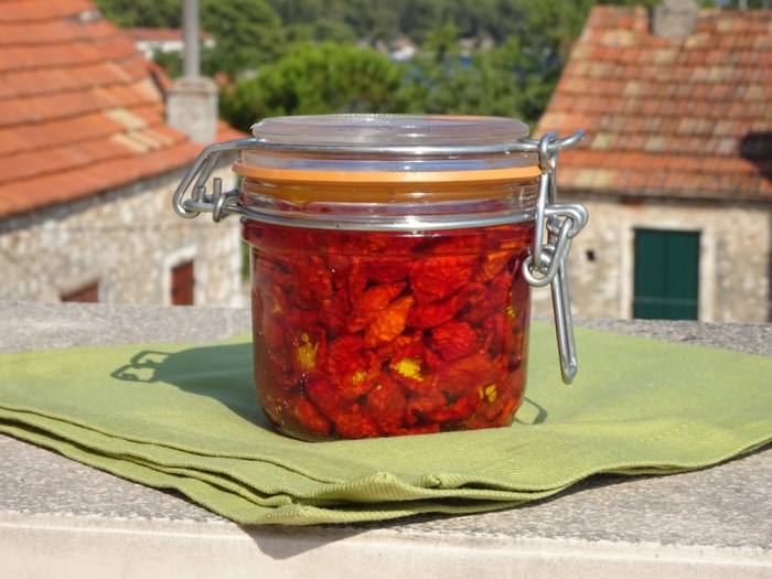 Jar of sun-roast tomatoes