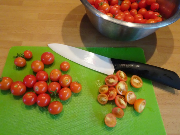 Cut in half