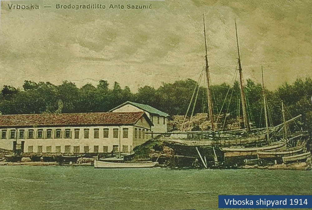 Vrboska shipyard in 1914
