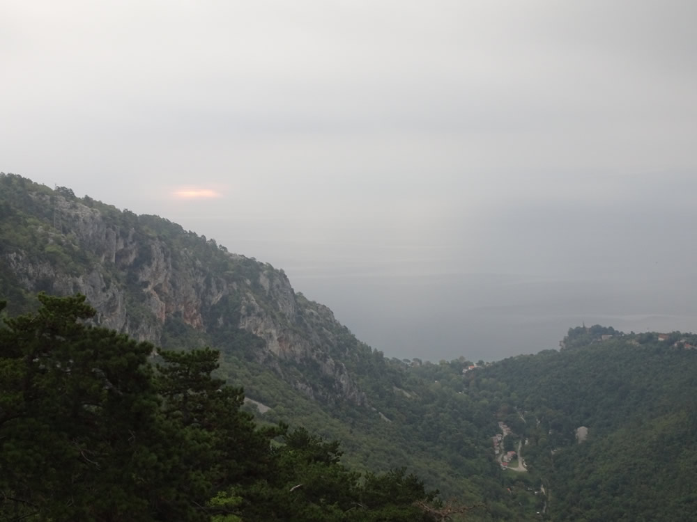 Sunrise on a foggy morning