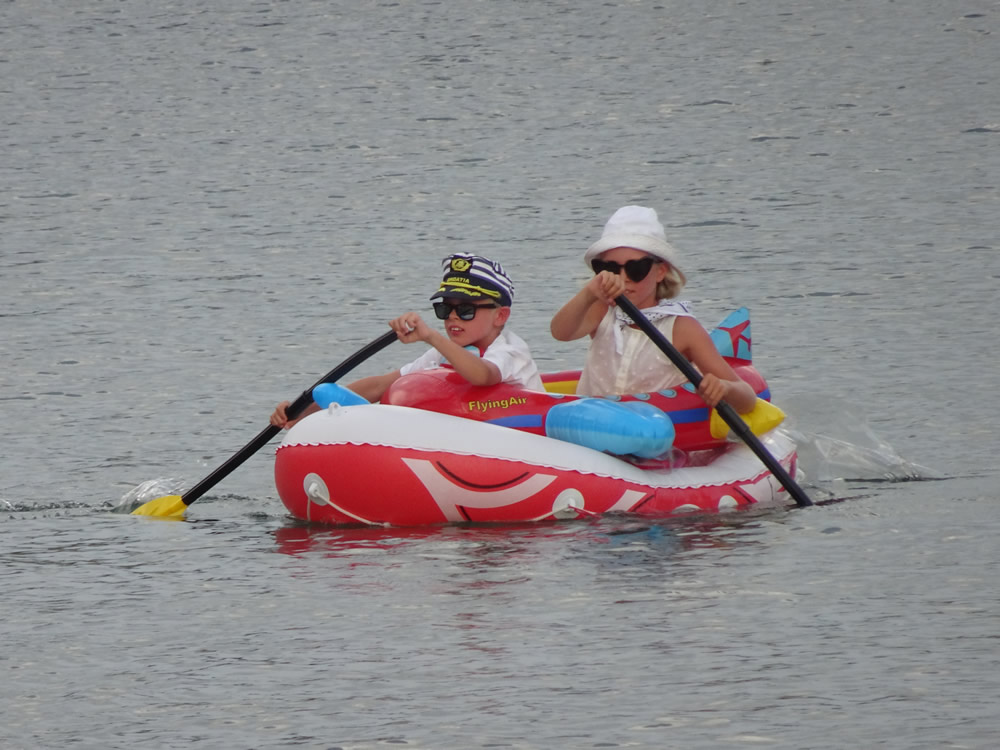Seaplane flying along