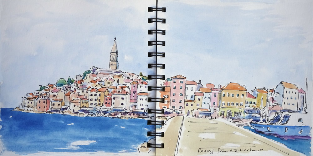 My sketch from the harbour