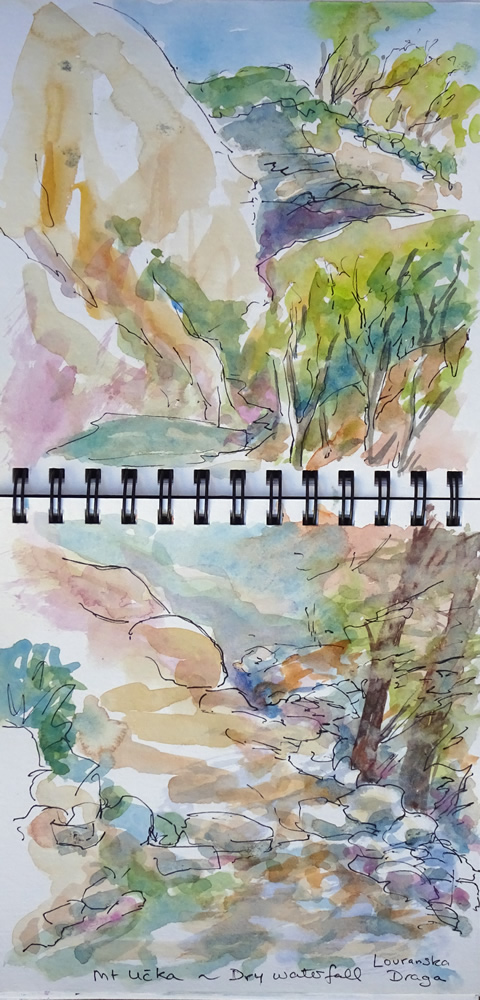 My painting of the (dry) waterfall