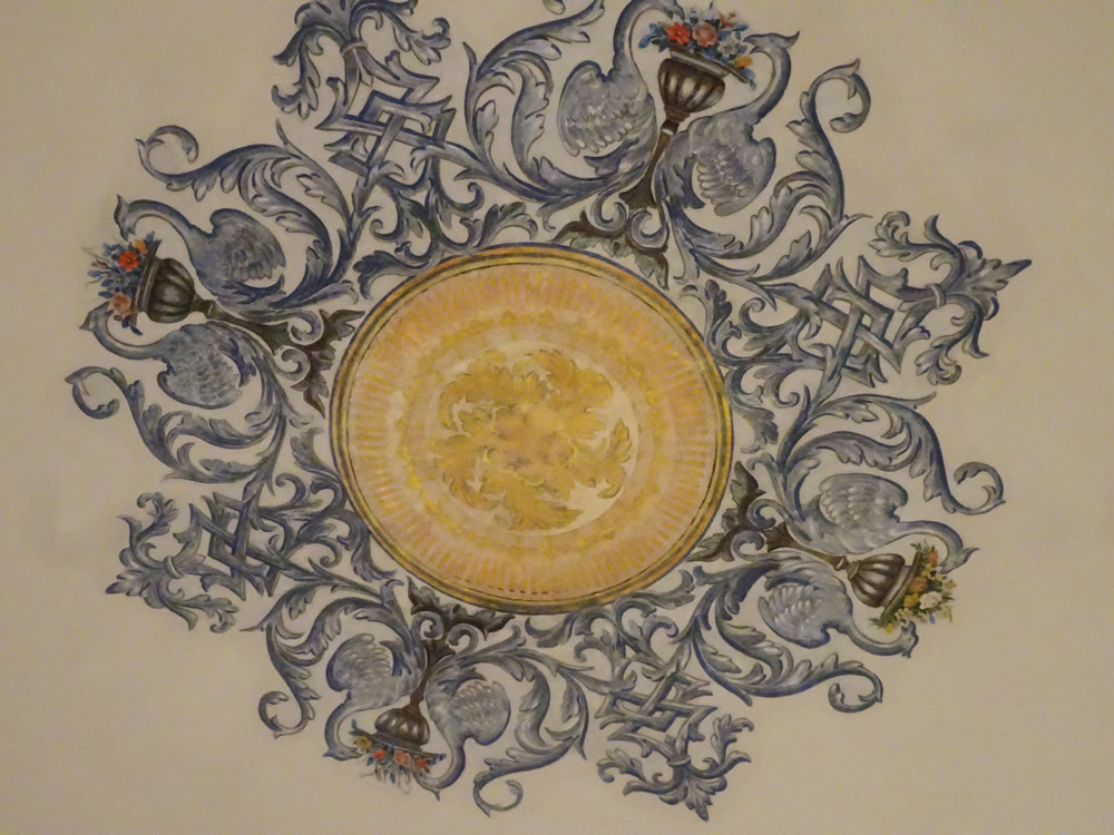 Repainted ceiling rose